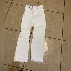 Zara mid-rise cropped flared white jeans lightly worn good condition